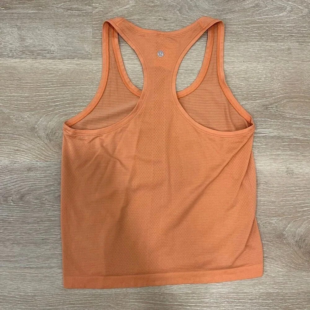 Lululemon Swiftly Tech Racerback Tank Top Women's Size 8 Orange‎ Sleeveless
